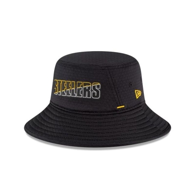 Sapca New Era Pittsburgh Steelers NFL Official Summer Sideline Stretch Bucket Hat - Negrii